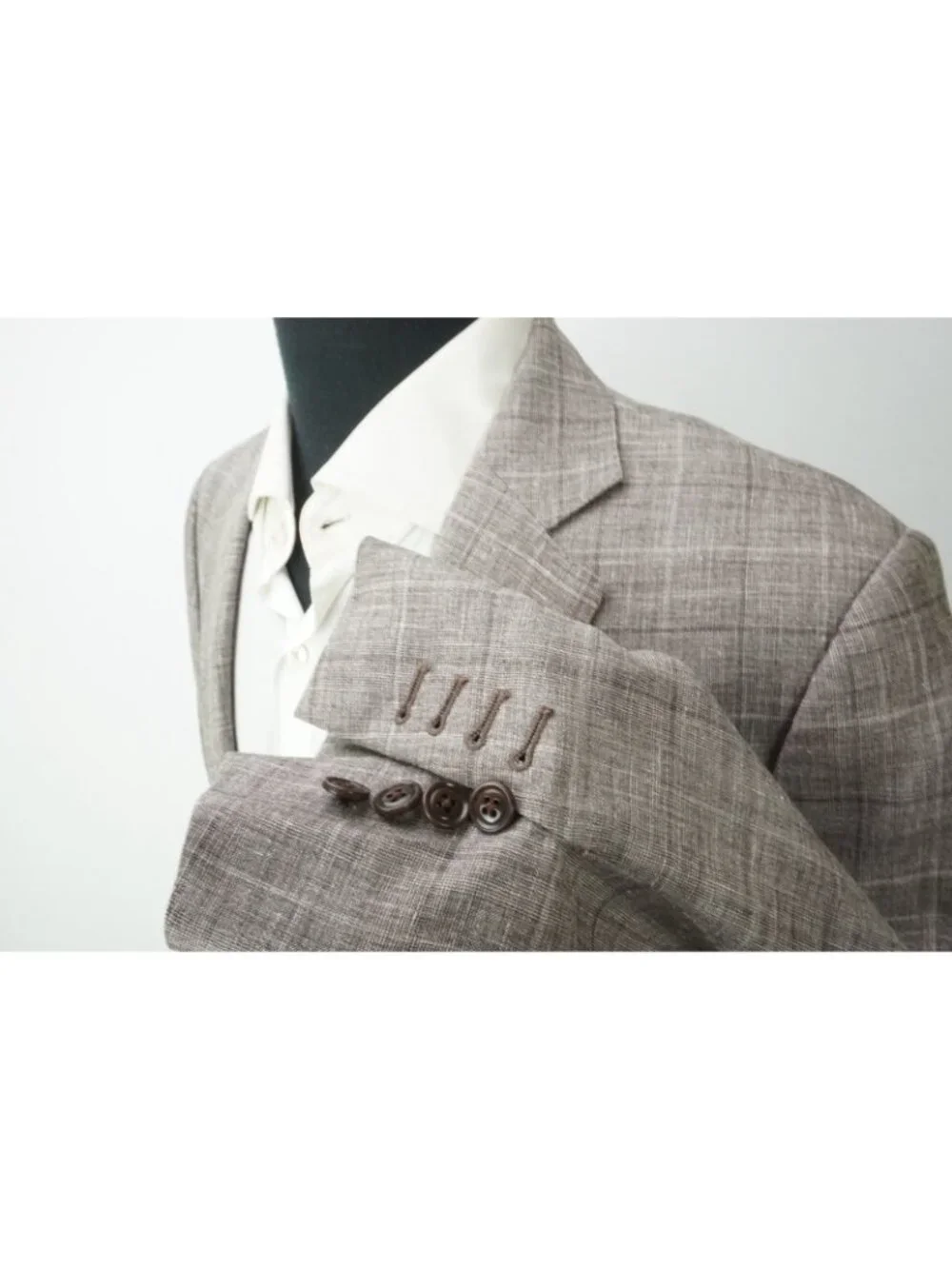 Ermenegildo Zegna Crossover Milano CURRENT Gray Plaid Linen Blend Sport Coat 46S